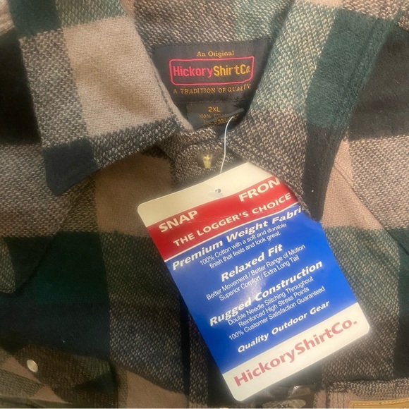 Hickory Shirt Co NWT Loggers Choice Plaid Premium Fabric 100% Cotton Sz 2XL New - Picture 2 of 5